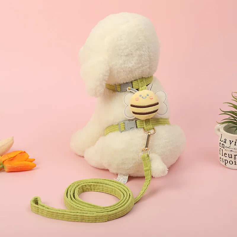 Cute Dog and Cat Harnesses&Leash Set