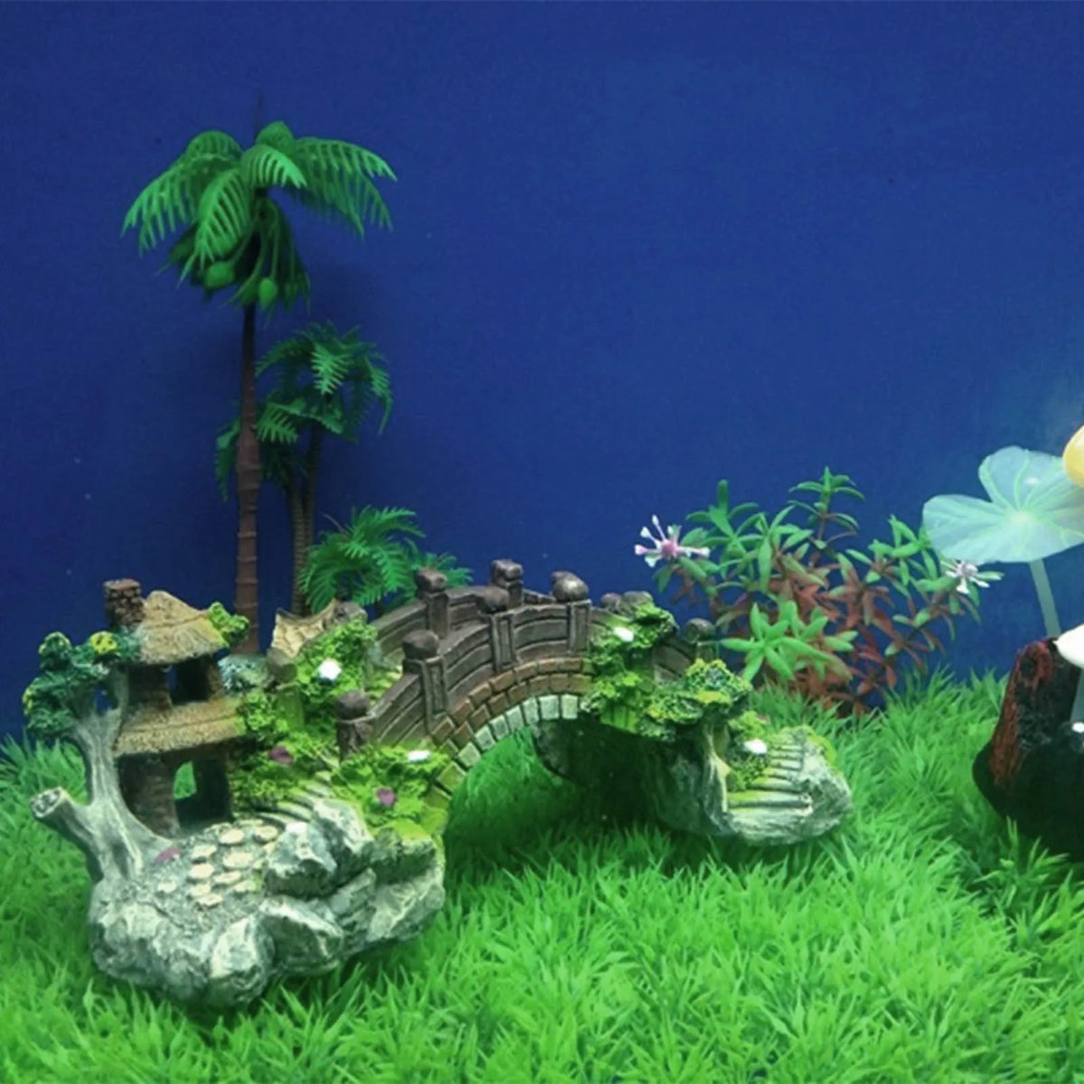 Resin aquarium bridge in a planted tank