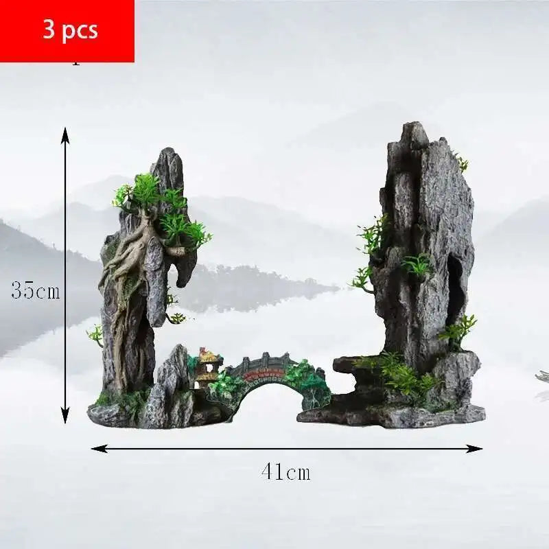 Stunning Large Resin Aquarium Rockery Decoration - Transform Your Fish Tank with Beautiful Landscape Accessories