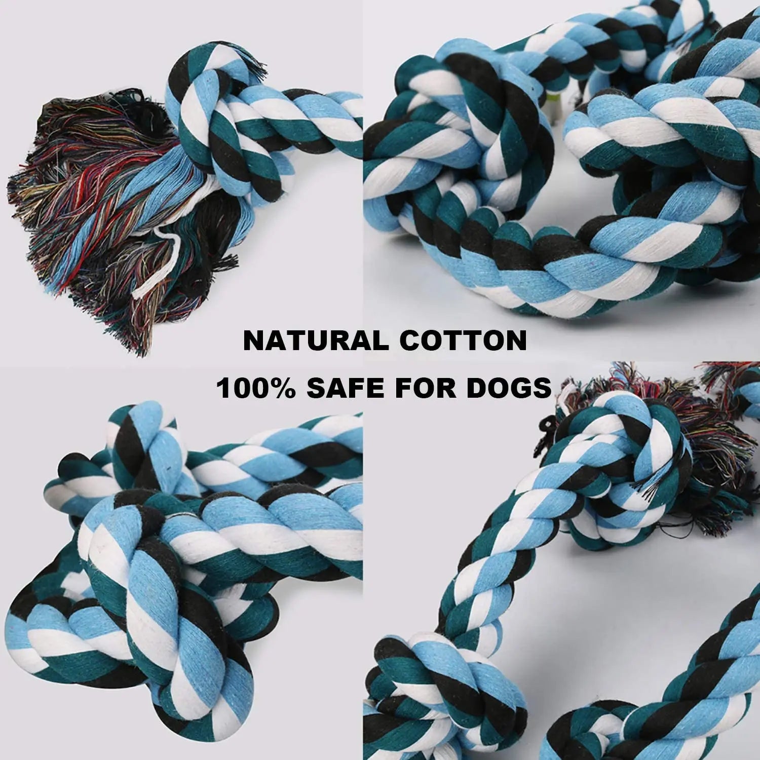 Durable Dog Bite Rope Toys - Safe Cotton Rope for Teeth Cleaning and Playtime Fun!