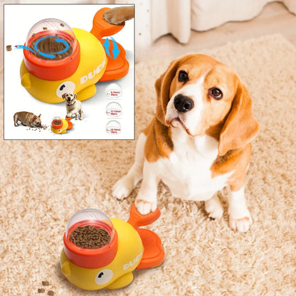 Dog Food Feeder Cartoon Duck Design Pet Snack Puzzle Feeder Anti-Slip Puppy Automatic Dog Cat Food Dispenser Toy
