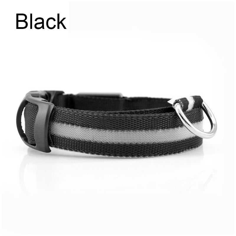 USB-Rechargeable Reflective Nylon LED Dog Collar — detail view 5