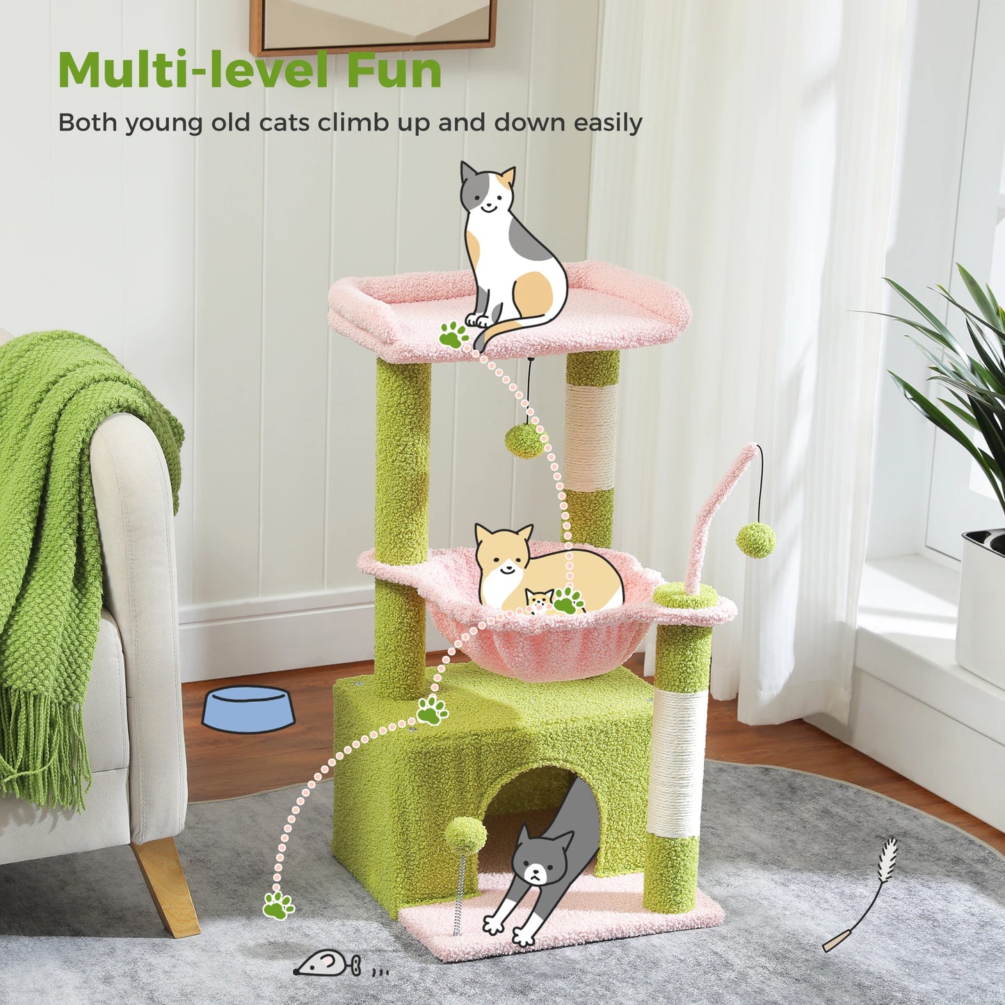 4-In-1 Cactus Cat Tree 