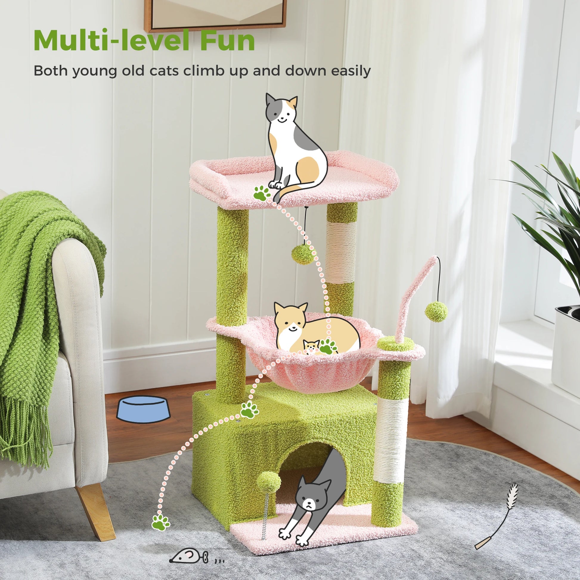 4-In-1 Cactus Cat Tree 