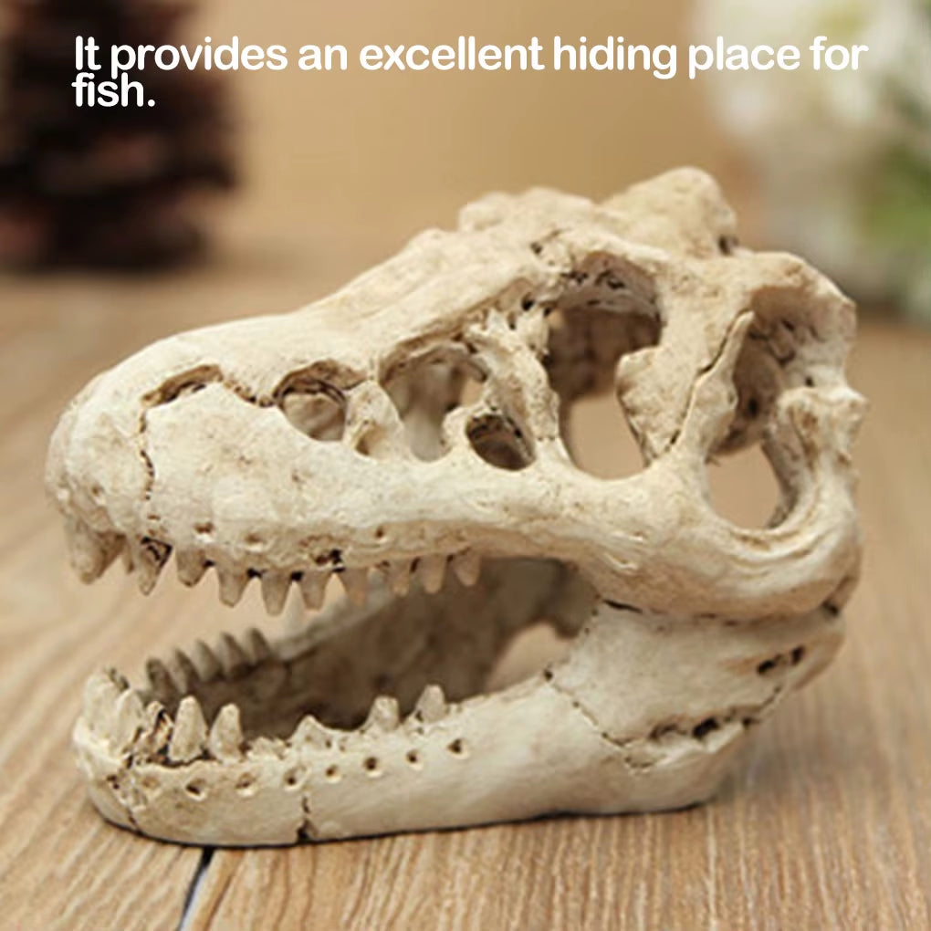 Stunning Dragon Resin Crocodile Skull Aquarium Decoration - Unique Fish Tank Ornament for Terrariums