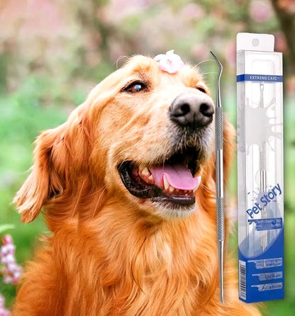Ultimate Pet Dog Dental Care Tool - Stainless Steel Tooth Cleaner & Tartar Remover for Fresh Breath!