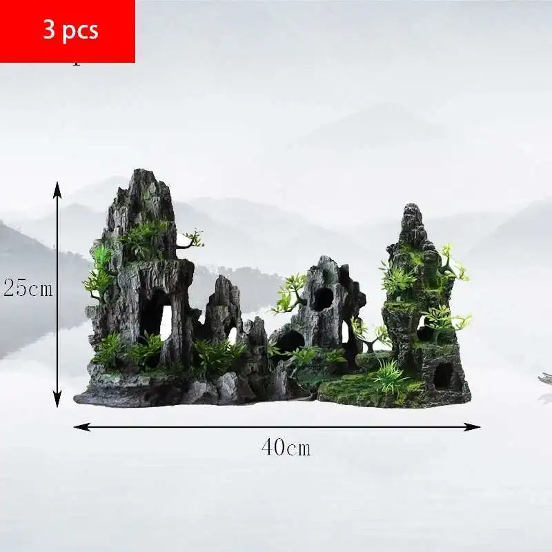 Stunning Large Resin Aquarium Rockery Decoration - Transform Your Fish Tank with Beautiful Landscape Accessories