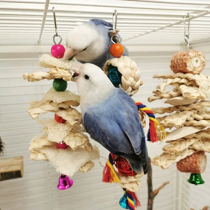 Natural Shredding & Chew Toy for Parrots — installation detail