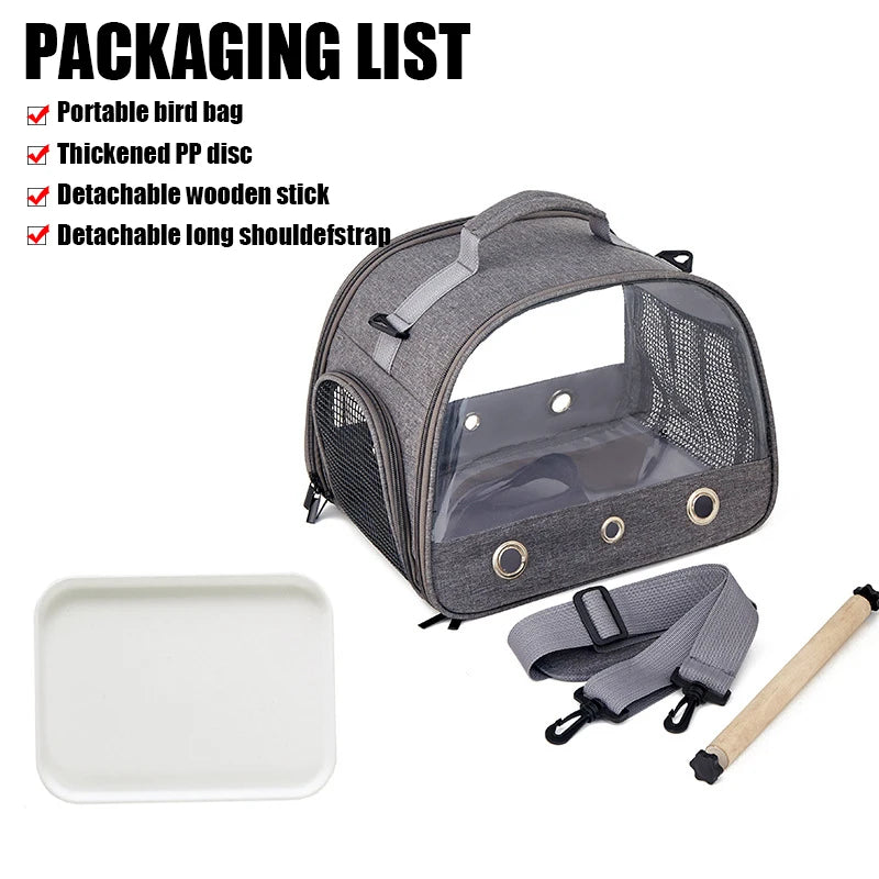 Foldable Bird Travel Carrier with Perch & Tray — size and fit guide