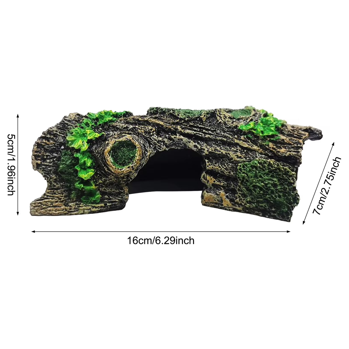 Hollow log tunnel aquarium ornament