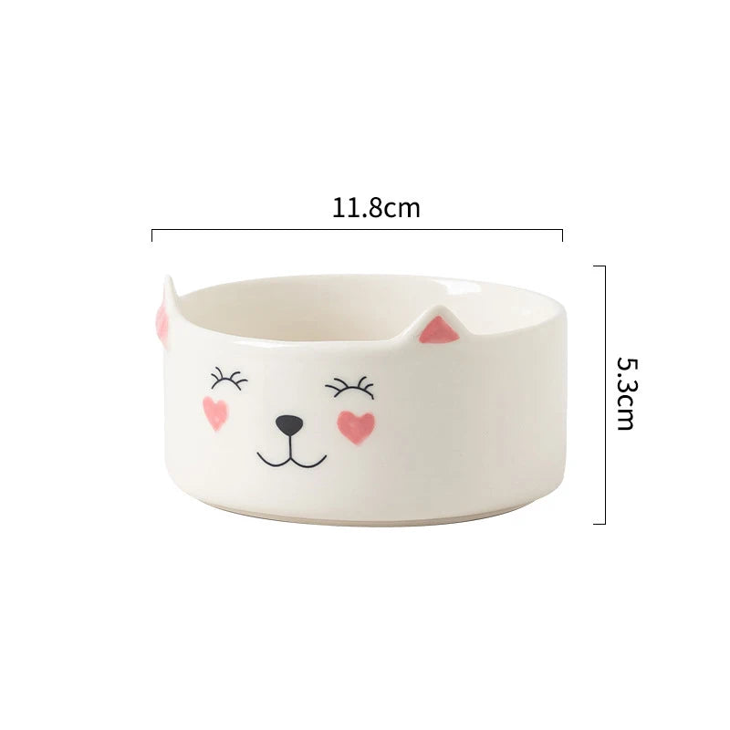 Handmade Raised Ceramic Cat Bowl — detail view 10