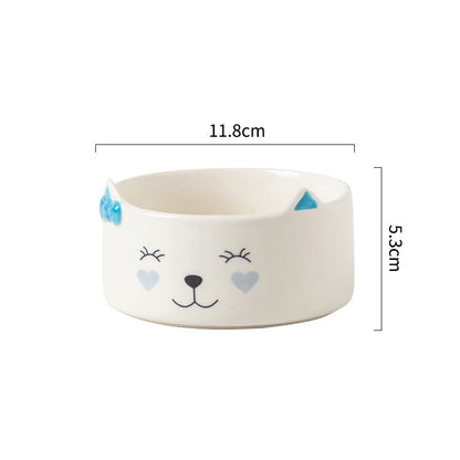 Handmade Raised Ceramic Cat Bowl — detail view 9