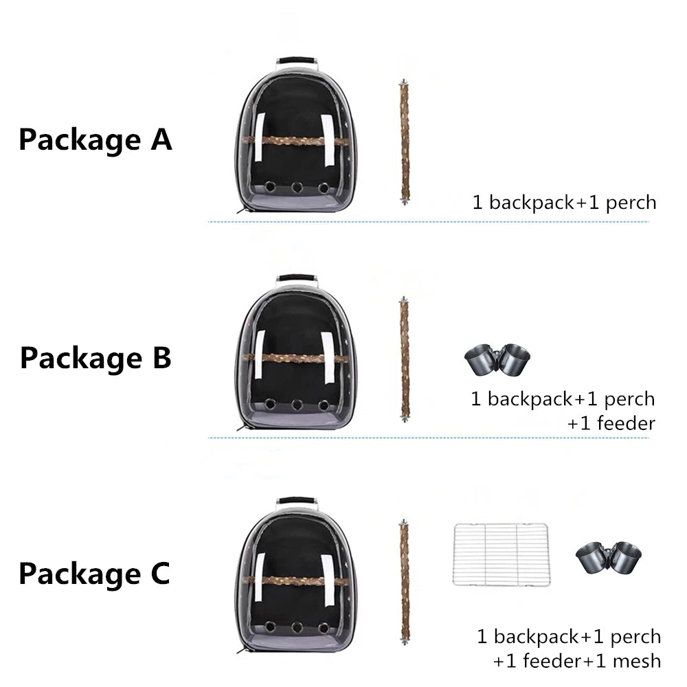 Bird Backpack with Perch and Feeder 