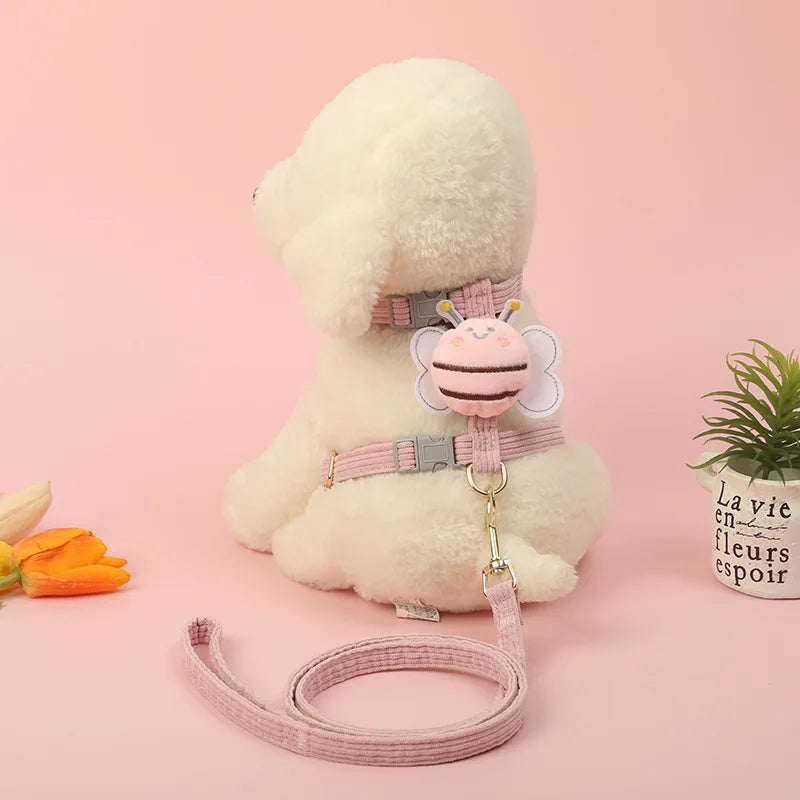 Cute Dog and Cat Harnesses&Leash Set
