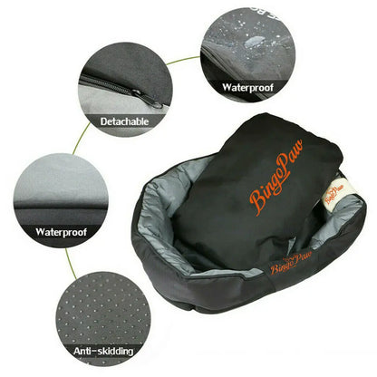 BingoPaw waterproof bolster dog bed — view 6