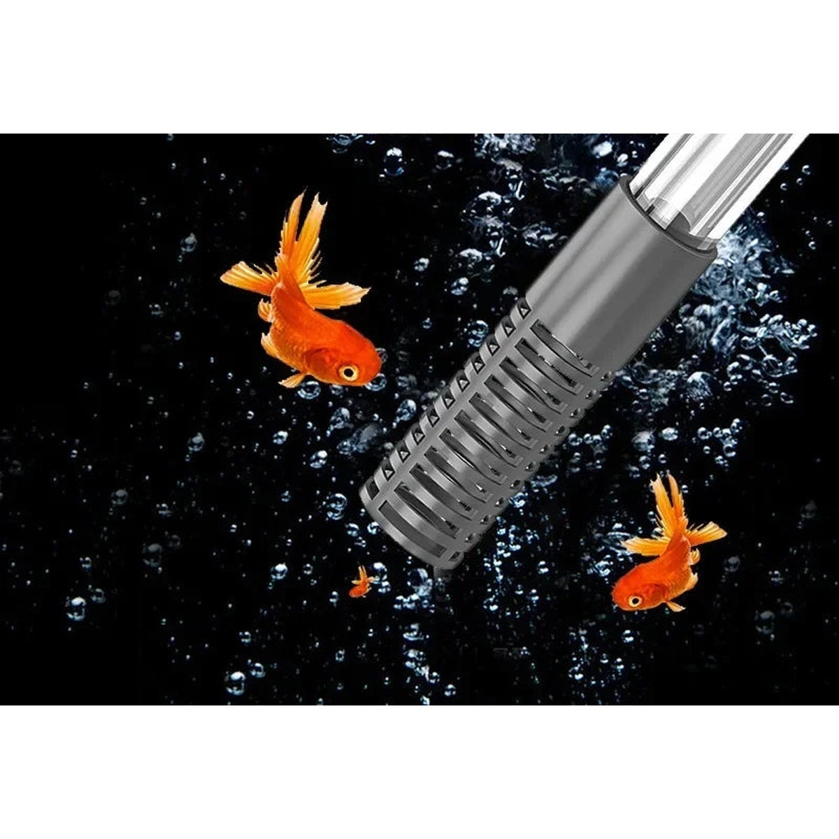Protective fish guard on the aquarium siphon intake