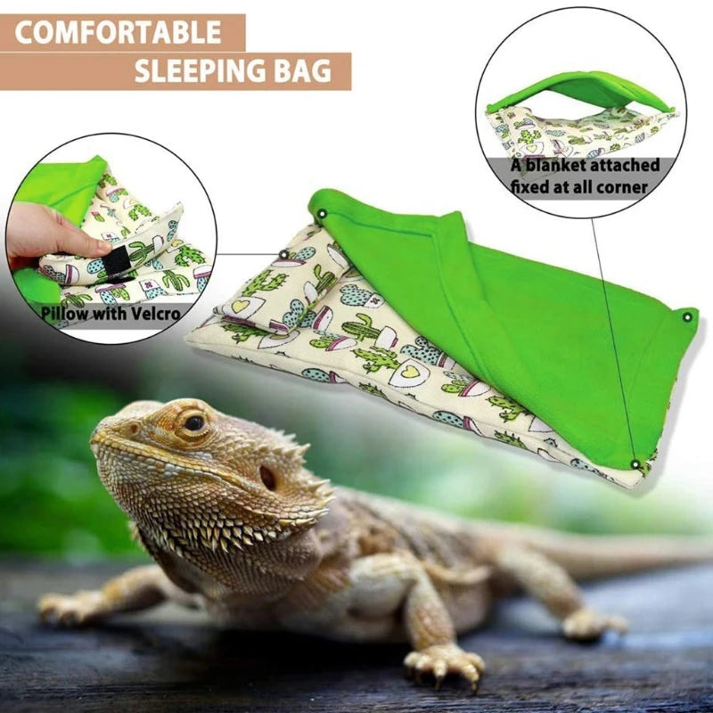 Bearded Dragon Bed with Pillow and Blanket