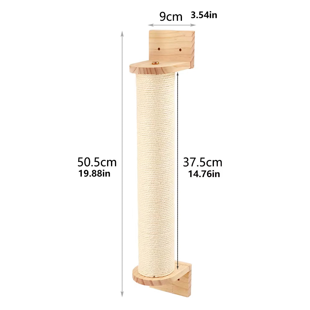Cat Wall Climbing Shelf & Scratching Post Ladder - Cozy Hideaway Bed & Tree Tower Pet Furniture