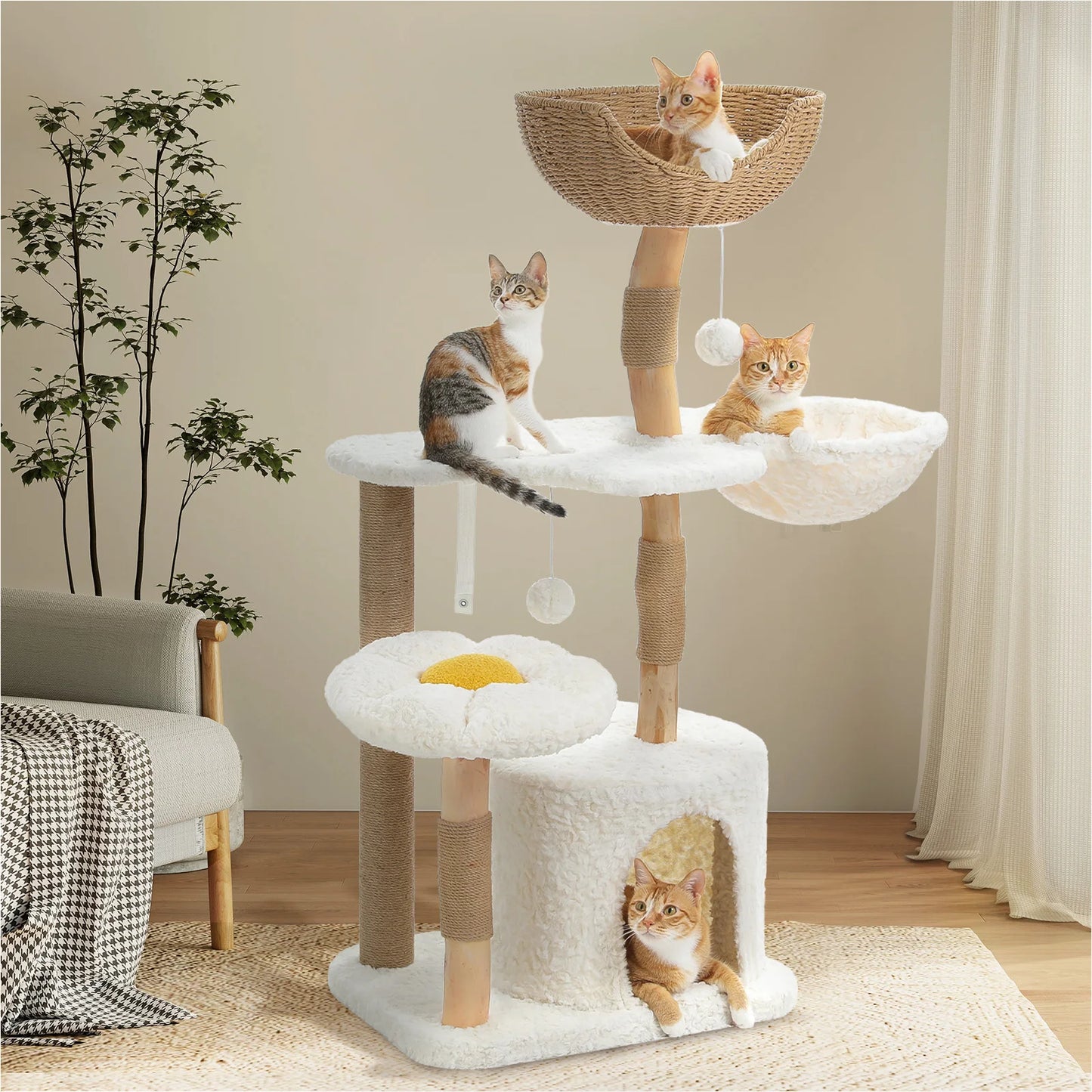 Flower Cat Tower with Condo