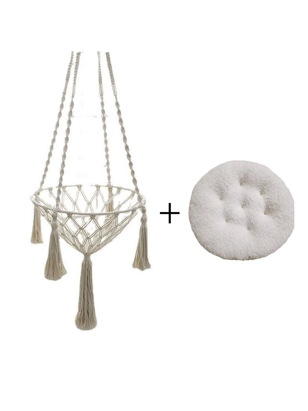 Cozy Winter Cat Hammock - Hand Woven Cotton Rope Swing for Indoor Kittens and Cats - Stylish Hanging Basket Nest