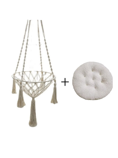 Cozy Winter Cat Hammock - Hand Woven Cotton Rope Swing for Indoor Kittens and Cats - Stylish Hanging Basket Nest