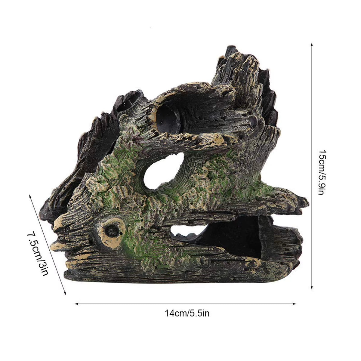 Rocky cabin ruin aquarium ornament