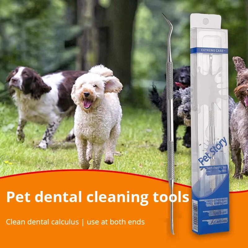 Ultimate Pet Dog Dental Care Tool - Stainless Steel Tooth Cleaner & Tartar Remover for Fresh Breath!