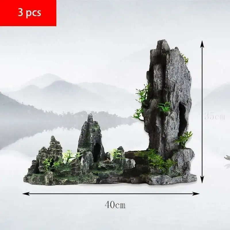 Stunning Large Resin Aquarium Rockery Decoration - Transform Your Fish Tank with Beautiful Landscape Accessories