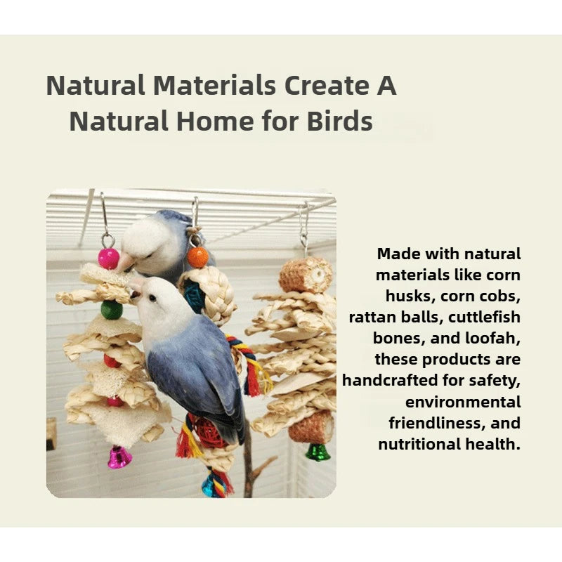 Natural Shredding & Chew Toy for Parrots — included parts