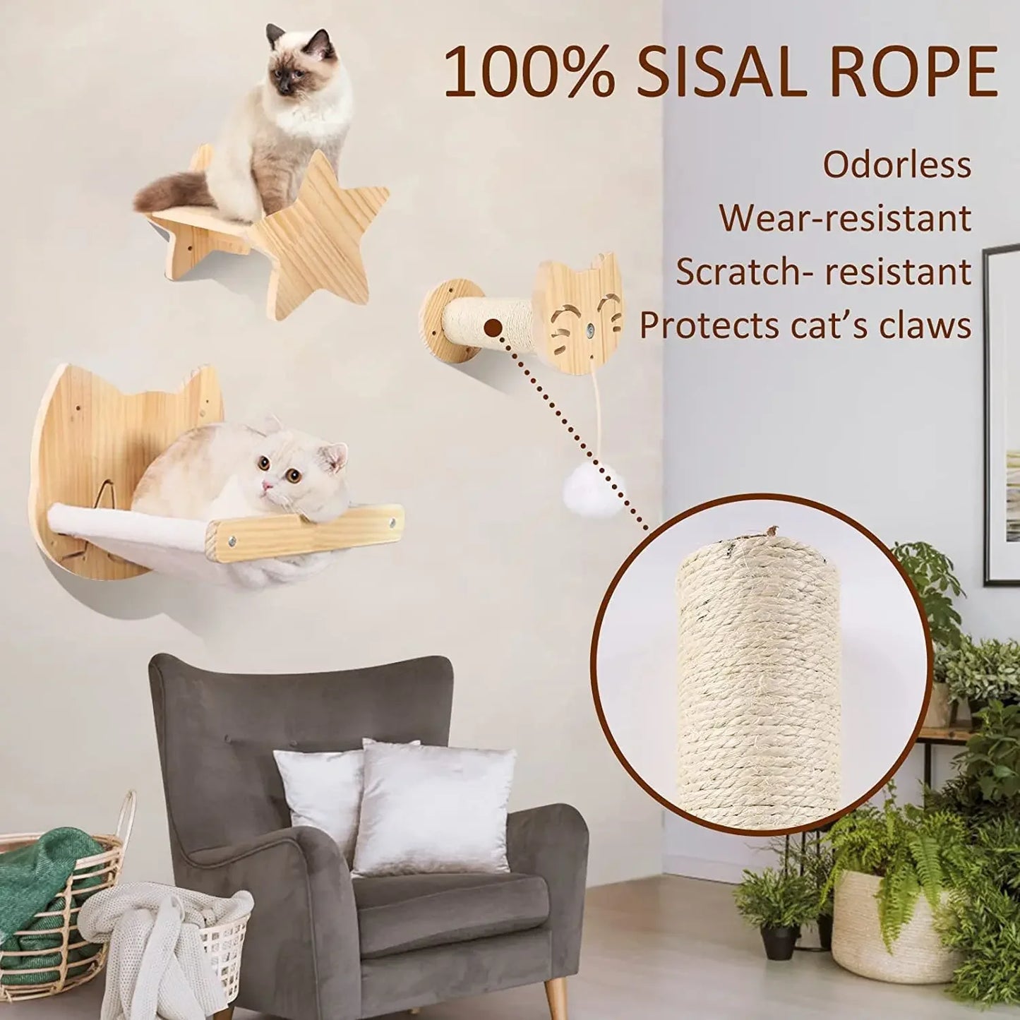 Wall-Mounted Cat Stairs