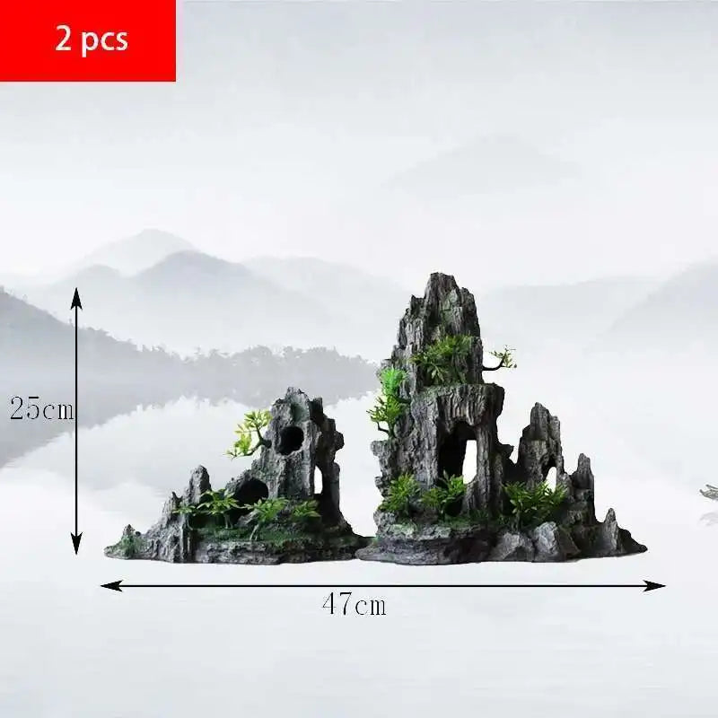 Stunning Large Resin Aquarium Rockery Decoration - Transform Your Fish Tank with Beautiful Landscape Accessories