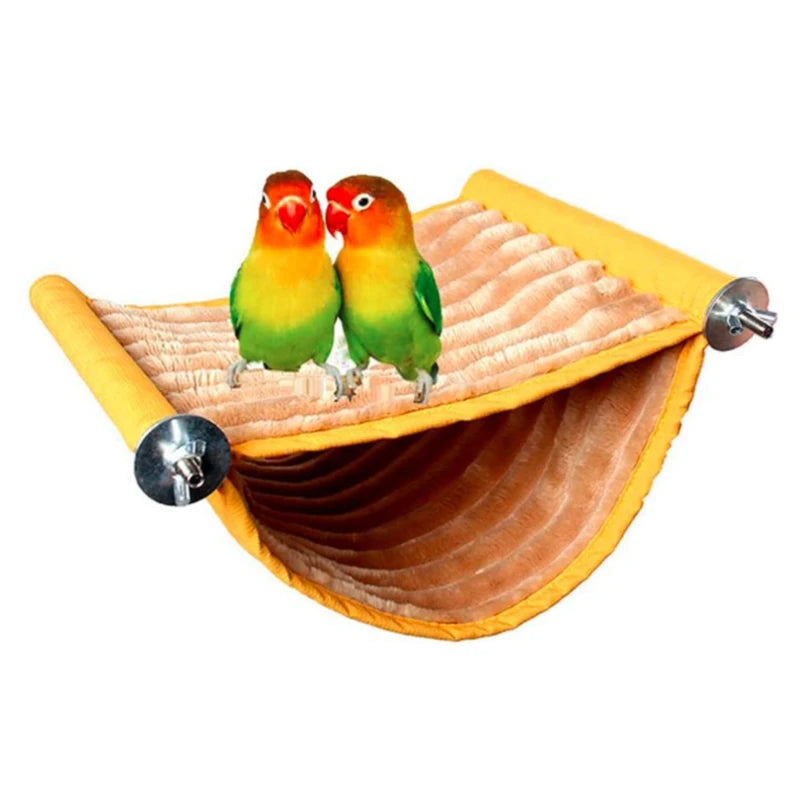 Cozy Plush Winter Bird Nest Hut - Ideal Hammock Hideaway for Finch and Parrot Cages