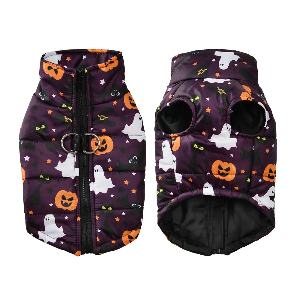 Purple ghost-party Halloween dog coat
