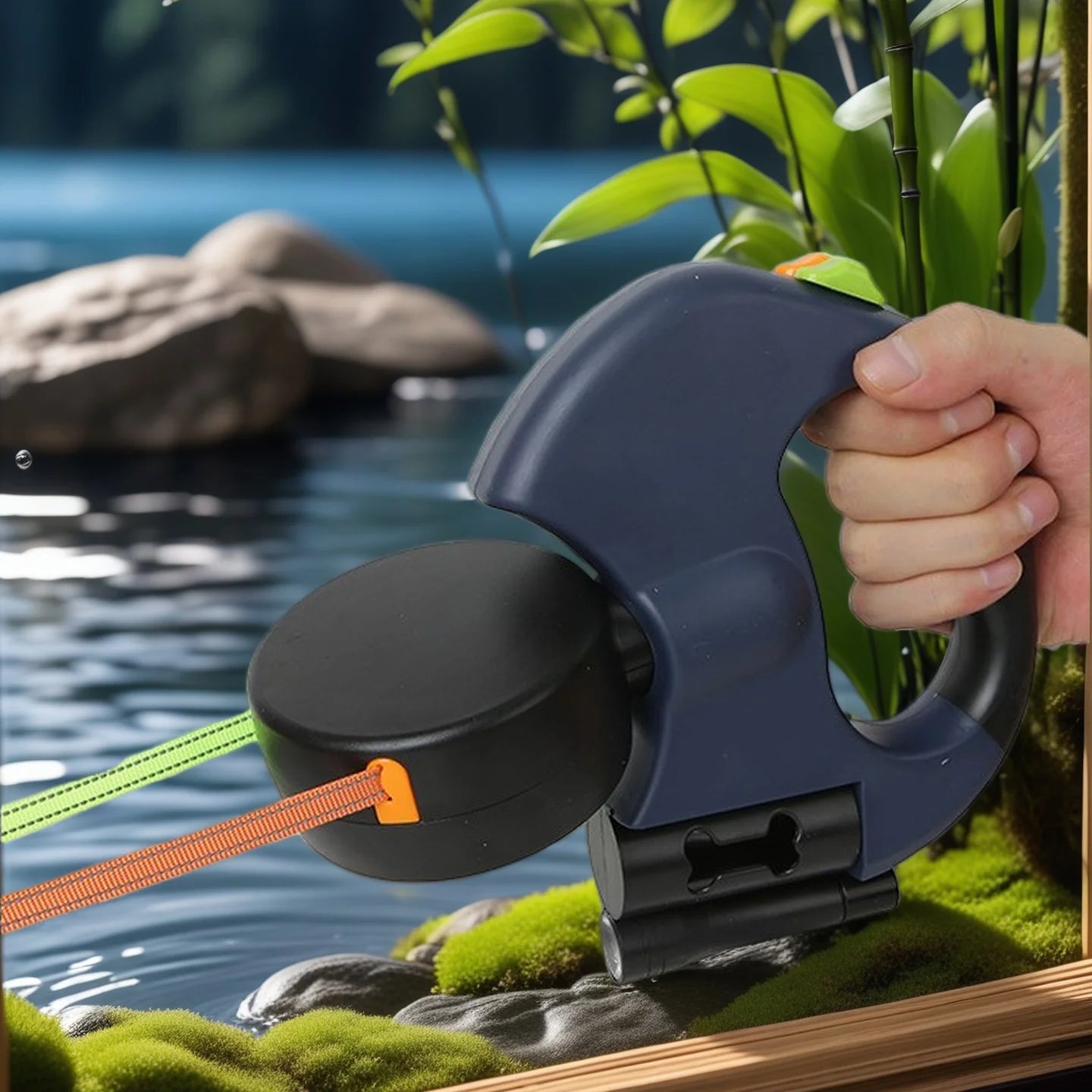 Retractable Dual Dog Leash with LED Light 360 Swivel No Tangle Independent Braking 3M Reflective Leads for Dogs