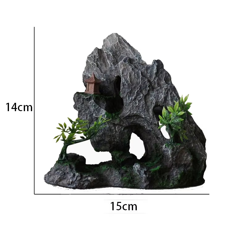 Stunning Large Resin Aquarium Rockery Decoration - Transform Your Fish Tank with Beautiful Landscape Accessories