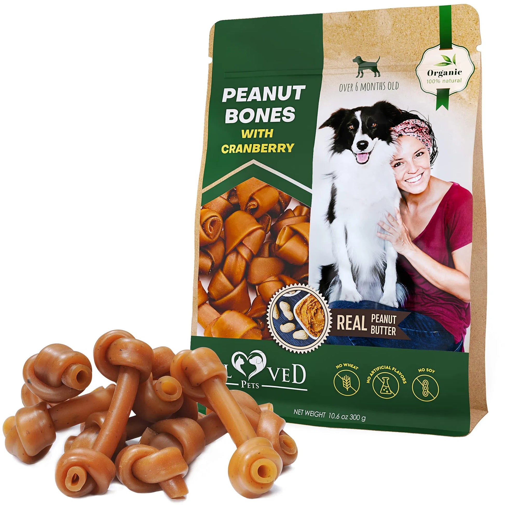 Peanut Butter Bones with Cranberry 