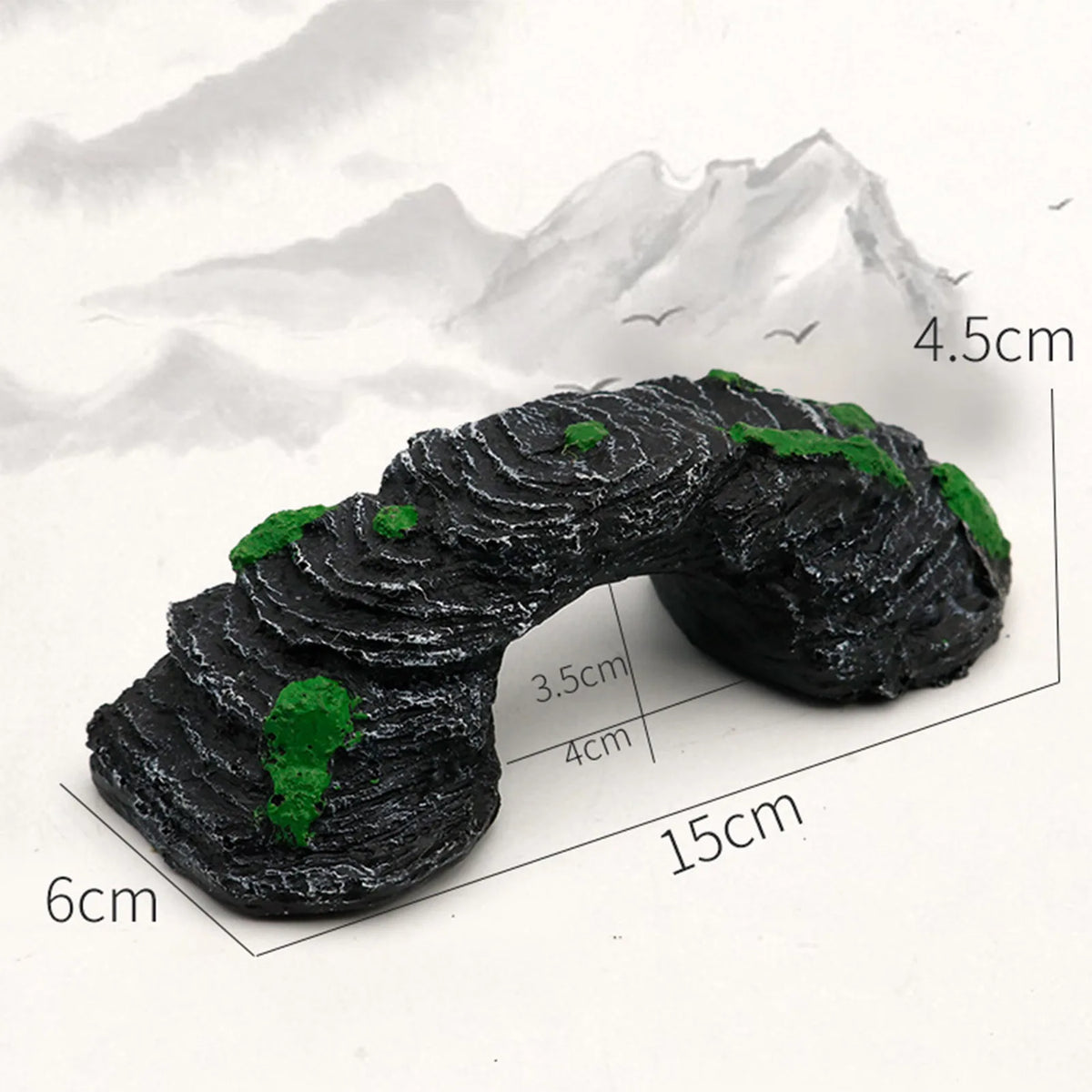 Small double-arch rock aquarium ornament