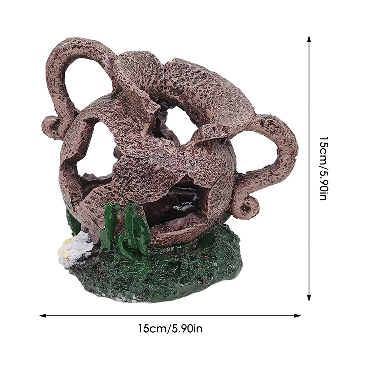 Porous rock shelter aquarium ornament
