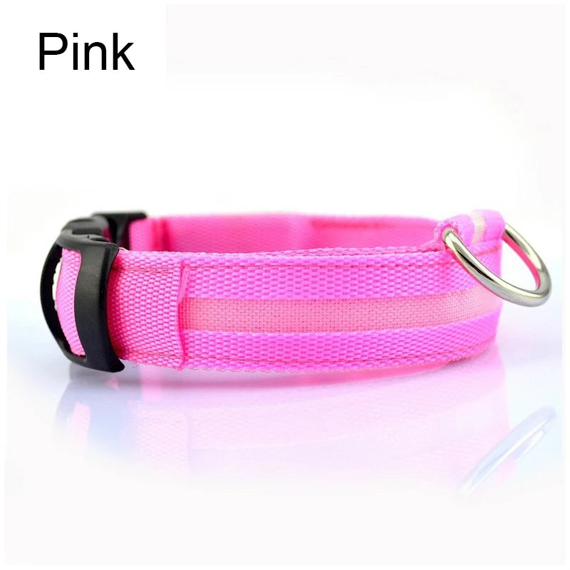 USB-Rechargeable Reflective Nylon LED Dog Collar — detail view 10
