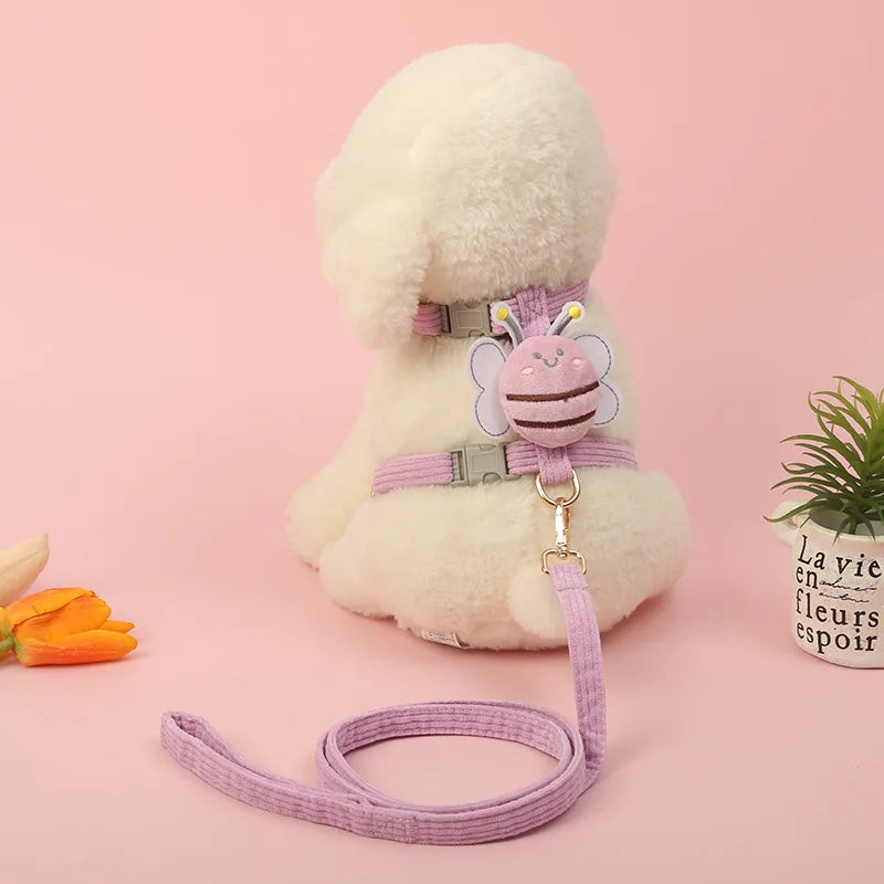 Cute Dog and Cat Harnesses&Leash Set