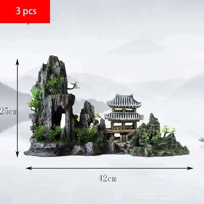 Stunning Large Resin Aquarium Rockery Decoration - Transform Your Fish Tank with Beautiful Landscape Accessories