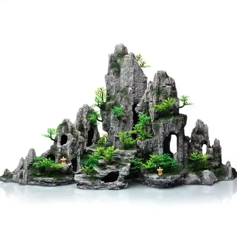 Stunning Large Resin Aquarium Rockery Decoration - Transform Your Fish Tank with Beautiful Landscape Accessories