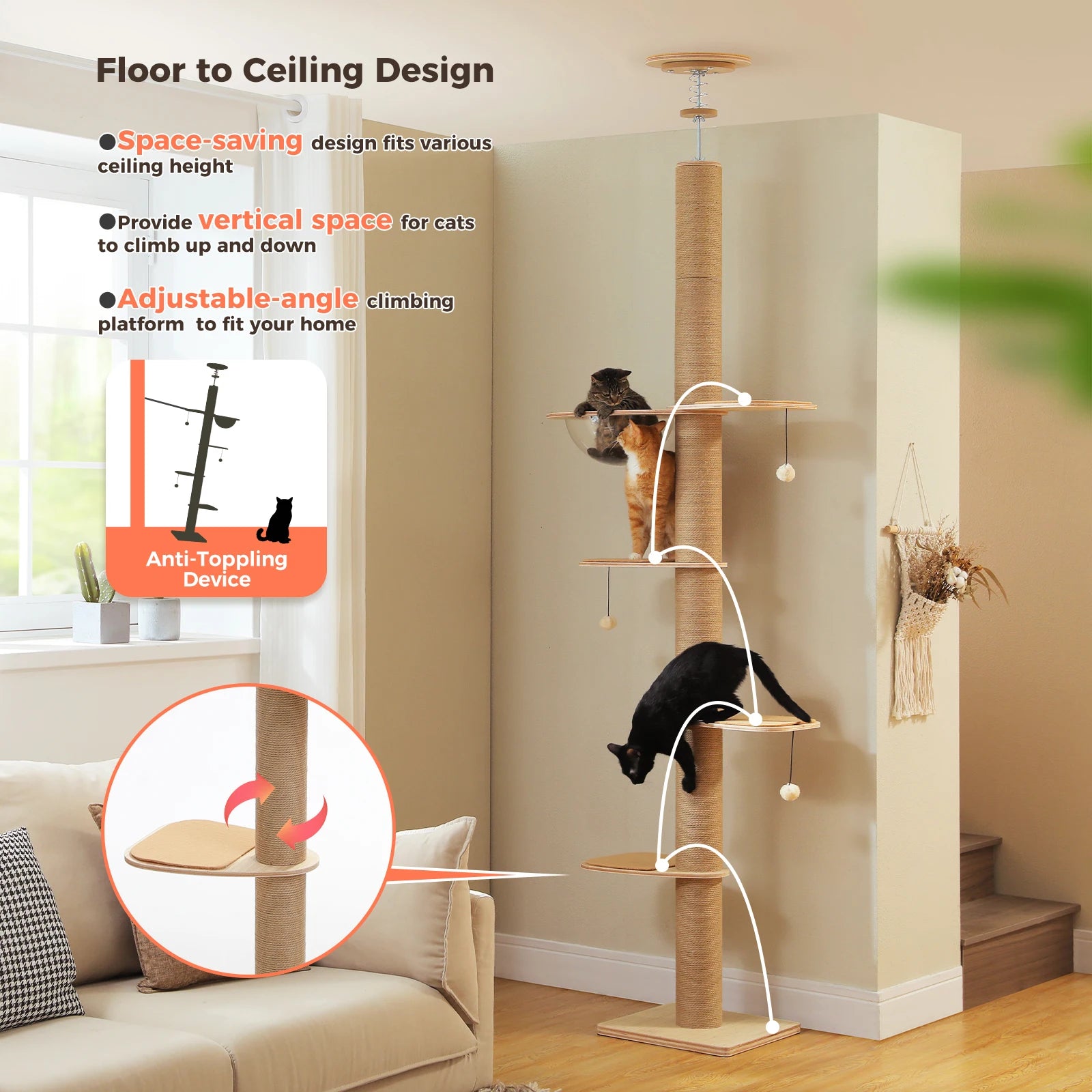 Floor to Ceiling Cat Tree 