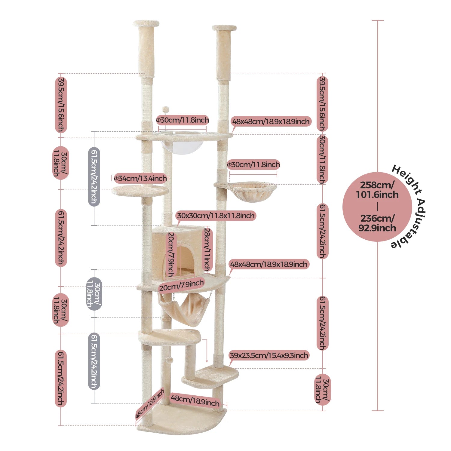 Floor to Ceiling Cat Tower 