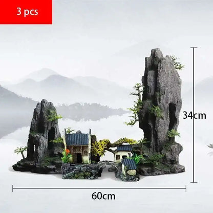 Stunning Large Resin Aquarium Rockery Decoration - Transform Your Fish Tank with Beautiful Landscape Accessories