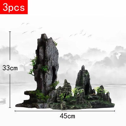 Stunning Large Resin Aquarium Rockery Decoration - Transform Your Fish Tank with Beautiful Landscape Accessories