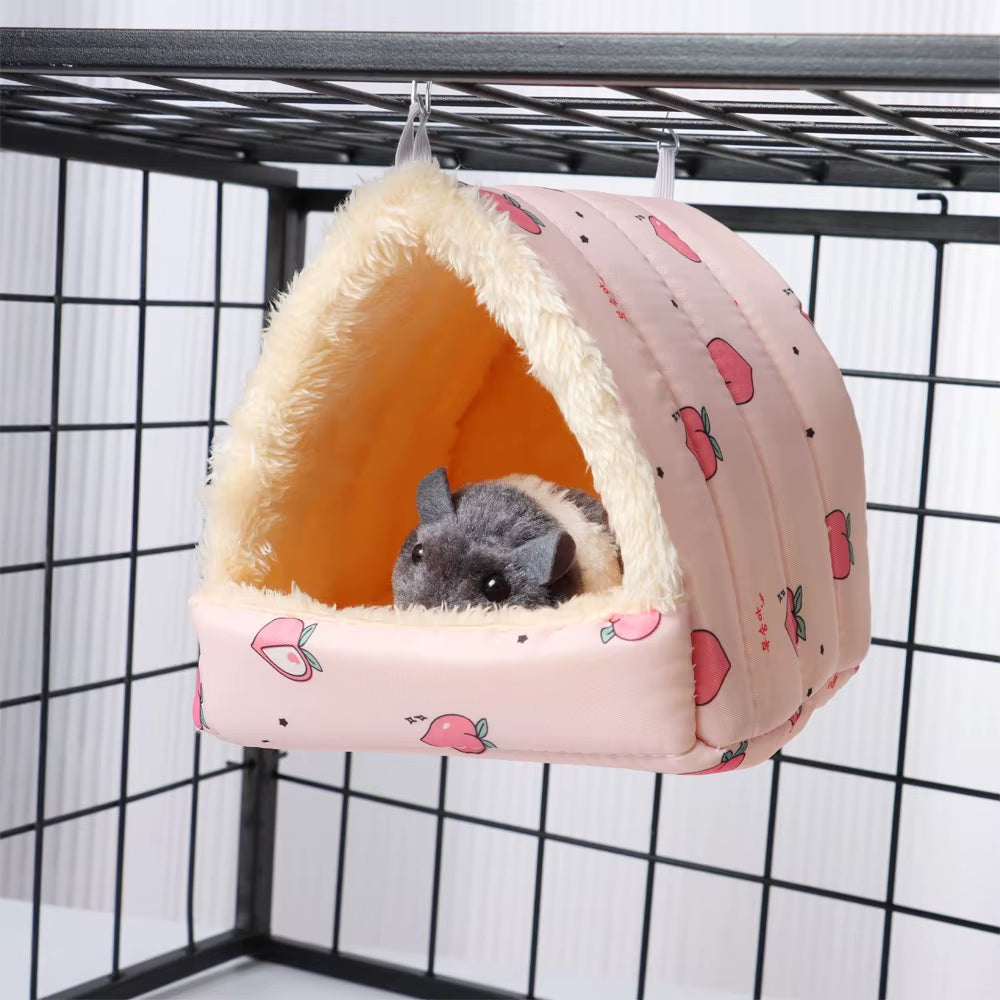 Cozy Winter Hamster Nest and Soft Hanging Bed - Perfect for Small Pets like Rabbits, Squirrels, and Guinea Pigs!