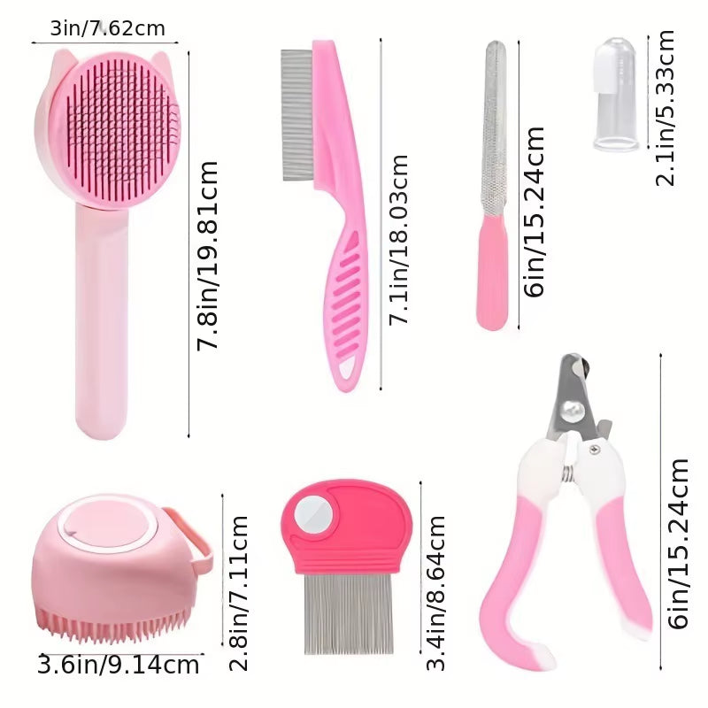 8Pcs Pet Grooming Kit