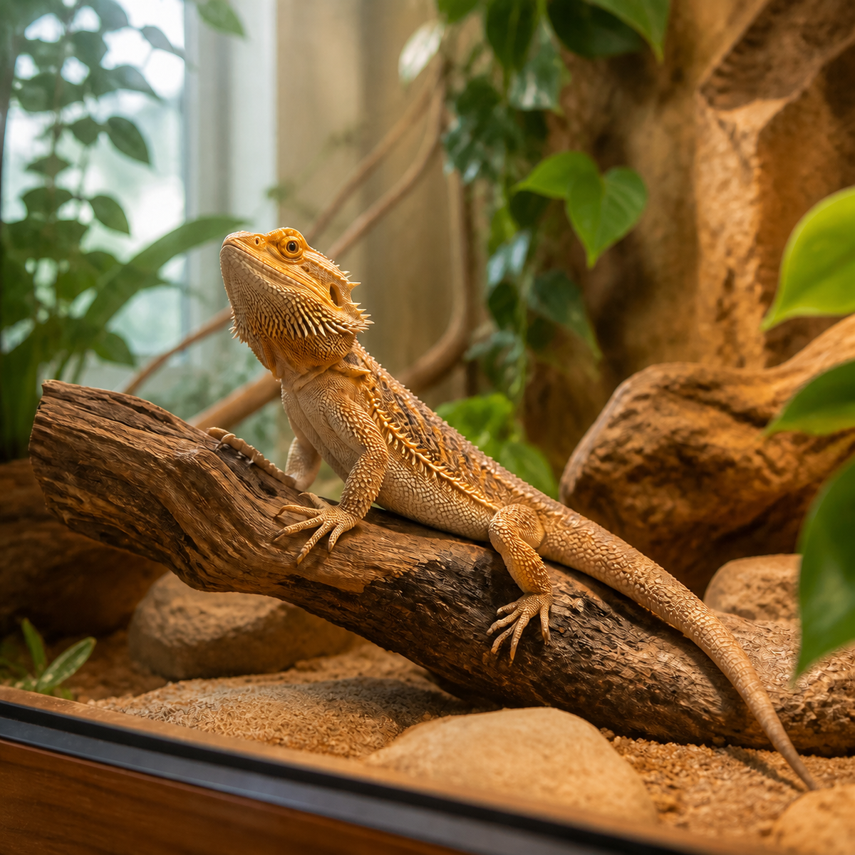 Bearded dragon in a natural terrarium — Reptiles collection