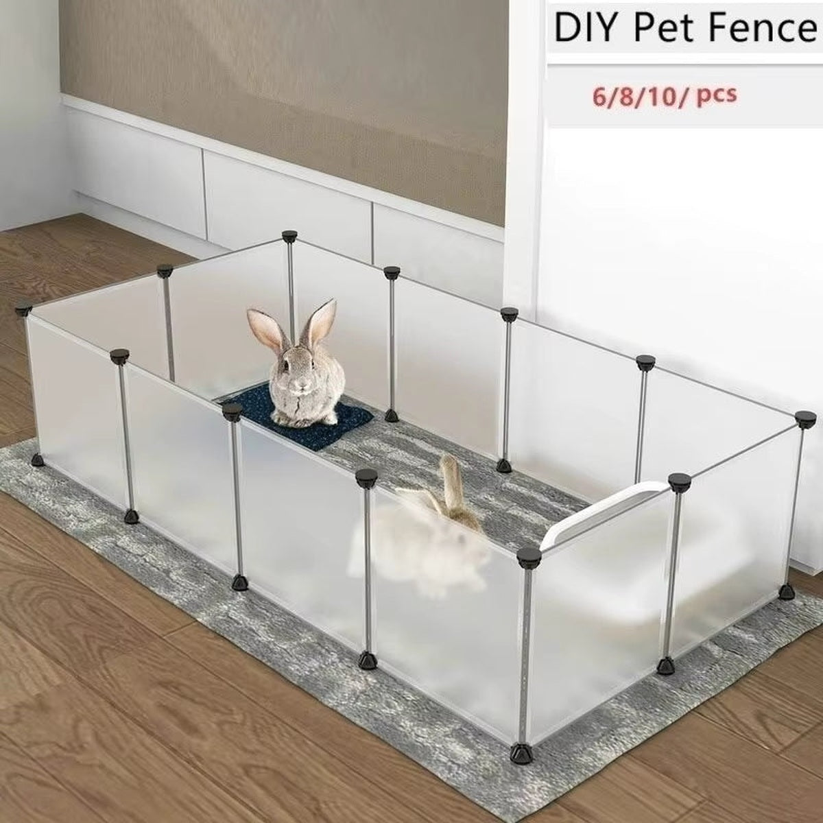White modular playpen for rabbits and small pets